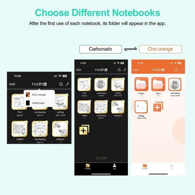 Alt view image 5 of 5 - Smart Pen and Notebook - Smartpen Writing Set, Digital Smart pens for Note Taking, Real-time Sync for Digitizing, Storing, and Sharing Paper Notes, Compatible with ipad, iPhone and Android Smartphone