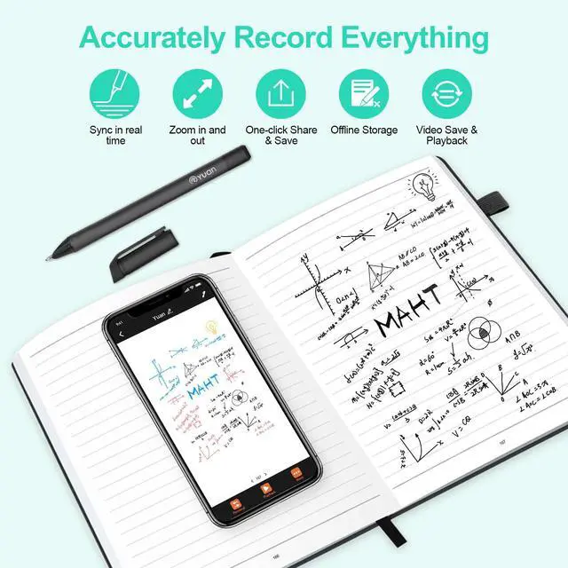 Alt view image 2 of 5 - Smart Pen and Notebook - Smartpen Writing Set, Digital Smart pens for Note Taking, Real-time Sync for Digitizing, Storing, and Sharing Paper Notes, Compatible with ipad, iPhone and Android Smartphone