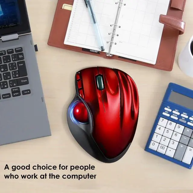 Alt view image 2 of 5 - SANWA TB44RN Wired Ergo Trackball Mouse + Multi Device Bluetooth Keyboard with Touchpad, Tilt Scroll, Programmable Roller Ball Mice, Rechargeable Keyboard, Compatible with Mac, Windows, Android, iOS