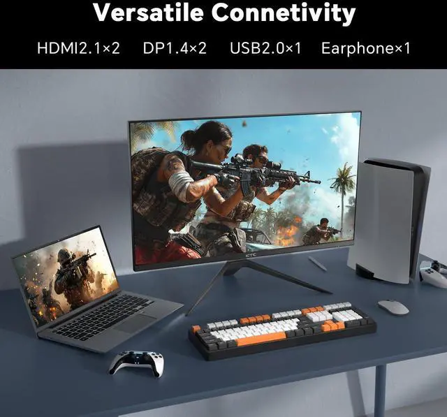Alt view image 5 of 5 - KTC 27 inch 4K 144Hz Gaming Monitor, UHD 3840 x 2160 IPS Computer PC Monitor, FreeSync & G-Sync, HDR Support, 134% sRGB, HDMI/DisPlayPort/USB, Tilt Adjustable, VESA Mountable, H27P22