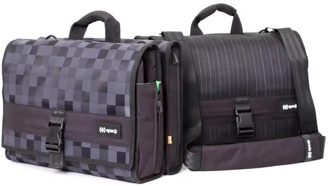 Alt view image 5 of 5 - Speck Products CorePack Fly Notebook Messenger Bag for Laptops up to 15 Inches in Speakeasy Gray Pinstripe, NBAG-CORE15-PINGRY