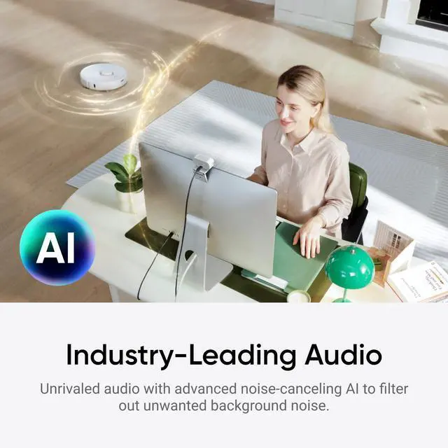 Alt view image 3 of 5 - Insta360 Link 2C - 4K Webcam for PC/Mac, 1/2" Sensor, Auto Framing, HDR, AI Noise-Canceling Mic, Gesture Control for Streaming, Video Calls, Gaming, Works with Zoom, Teams, Twitch & More