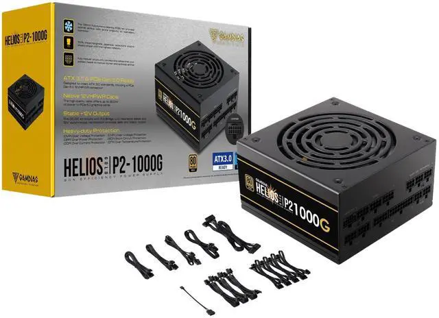 Main image of GAMDIAS PCIe 5.1 & ATX3.1 Gold 1000W Power Supply for GeForce RTX 5000 Series, 1000W Fully Modular ATX 80 Plus Gold Computer PSU for Gaming PC Desktops, Low-Noise Fan, HELIOS P2-1000G