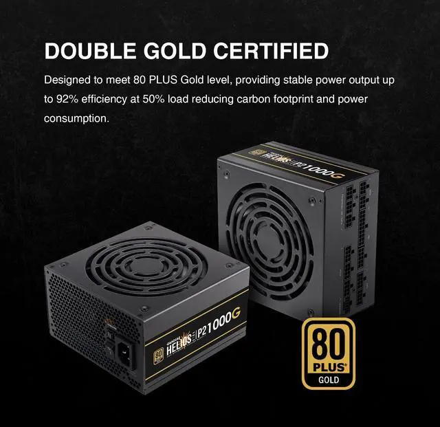 Alt view image 2 of 5 - GAMDIAS PCIe 5.1 & ATX3.1 Gold 1000W Power Supply for GeForce RTX 5000 Series, 1000W Fully Modular ATX 80 Plus Gold Computer PSU for Gaming PC Desktops, Low-Noise Fan, HELIOS P2-1000G