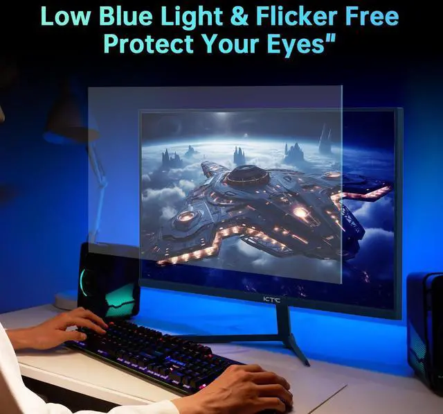Alt view image 5 of 5 - KTC 24 inch Monitor, Fast IPS 1080p 144Hz 165Hz 1ms, 125.25% sRGB, HDR, Borderless Gaming Monitor PC Monitor, FreeSync Premium & G-Sync, HDMI 2.0x2, DP1.4x2, Vesa Support, Eye Care for Gamers