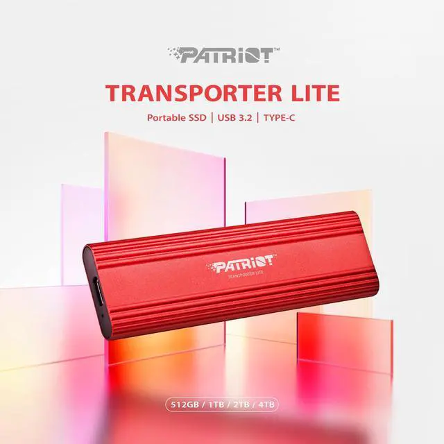 Alt view image 5 of 5 - Patriot Transporter Lite 4TB Type-C USB 3.2 Gen 2 External Portable SSD - External Solid State Drive - PTPL4TBPEC