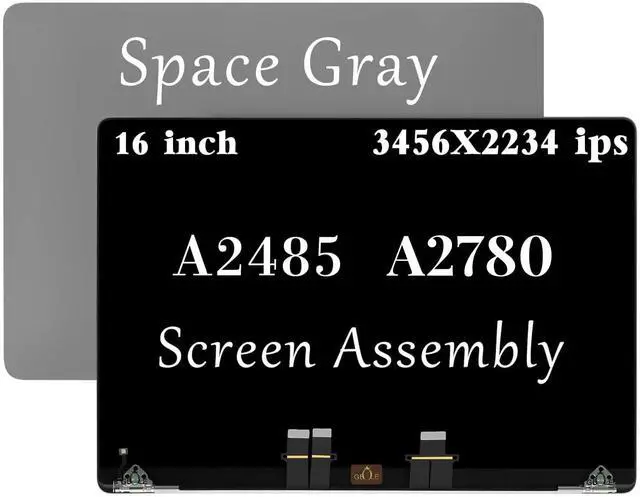 Main image of GBOLE A2485 Screen Replacement for MacBook Pro 16" M1 2021 A2485 A2780 EMC 3651 661-21968 661-21969 LCD Display Assembly (Space Gray)