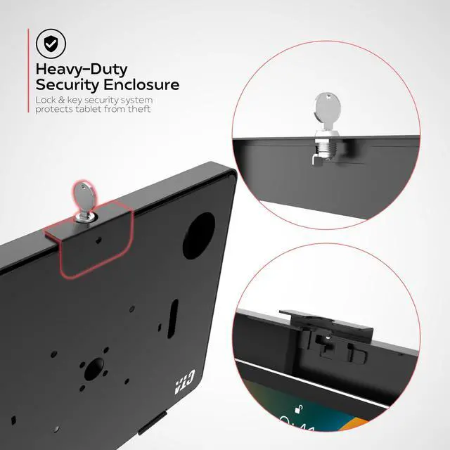 Alt view image 3 of 5 - Thin Profile Graphic Sign Floor Stand - CTA Thin Graphic Sign Floor Stand w/Security Enclosure for iPad Air 11" M2 (2024) - iPad Pro 11" M4 (2024) and More 9.7-11" Tablets - Black (PAD-CHKGRA)