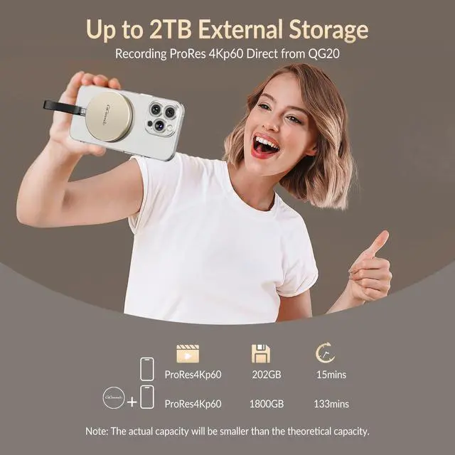 Alt view image 5 of 5 - GiGimundo GQ20 Ultra-Slim Magnetic Portable SSD 512GB - Max 20Gbps High-Speed, Compact Stylish USB-C External Drive for Windows, Mac, Android - Round Design, Fast File Transfer