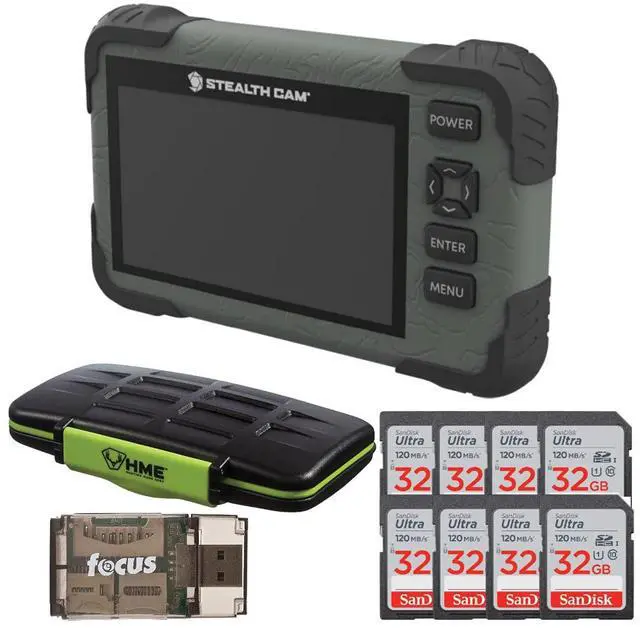 Main image of Stealth Cam SD Card Reader/Viewer Bundle with Stealth Cam HME SD Card Holder, 32GB Memory Card (8-Pack), and All-In-One High-Speed USB 2.0 Card Reader (11 Items)