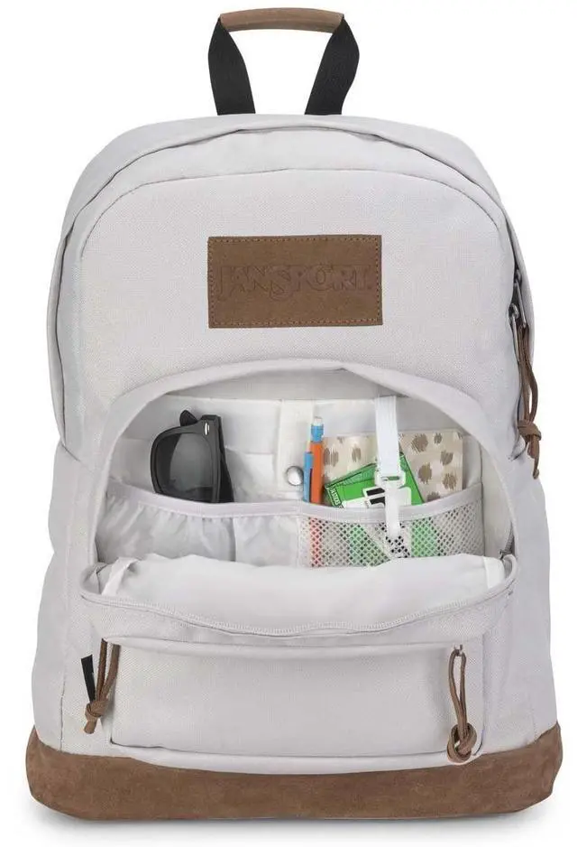 Alt view image 4 of 5 - JanSport Right Pack Premium Backpack - Durable Daypack with Padded 15" Laptop Sleeve, Spacious Main Compartment & Integrated Water Bottle Pocket, Oyster Mushroom