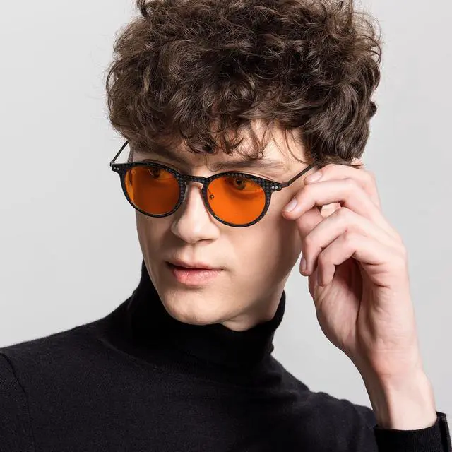 Alt view image 2 of 5 - ANYLUV Blue-Light Glasses Men Gaming-Glasses: Blue Light Blocking Glasses with Lightweight Carbon Fibre for Eye Protection
