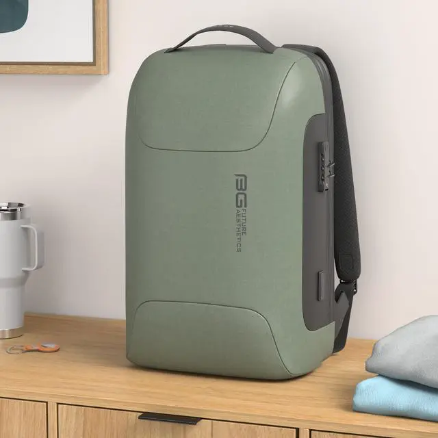 Alt view image 2 of 5 - BANGE Business Backpack with USB Charging Port, Anti Theft Laptop Backpacks Fit for 15.6 INCH,Men Travel Backpack with Water Bottle Holder for Men and Women