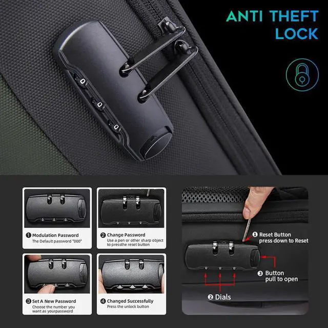 Alt view image 4 of 5 - BANGE Business Backpack with USB Charging Port, Anti Theft Laptop Backpacks Fit for 15.6 INCH,Men Travel Backpack with Water Bottle Holder for Men and Women