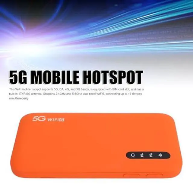 Alt view image 2 of 5 - 5G&4G Mobile Hotspot - Portable 5g Hotspot Device for Travel, High Speed 2.77Gbps DL 1.25Gbps UL 16 Devices Capacity, Band 5G Travel Router
