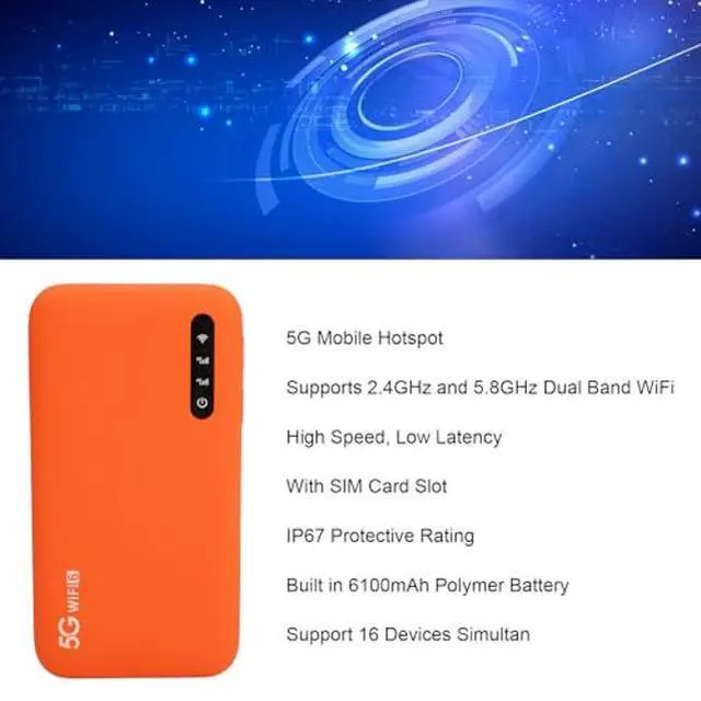 Alt view image 3 of 5 - 5G&4G Mobile Hotspot - Portable 5g Hotspot Device for Travel, High Speed 2.77Gbps DL 1.25Gbps UL 16 Devices Capacity, Band 5G Travel Router
