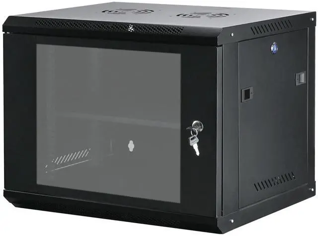 Main image of CHEALON 6U 0.8mm Wall Mount Server Rack, 17.7" Deep, Lockable Side Panels for 19" IT Equipment, Black