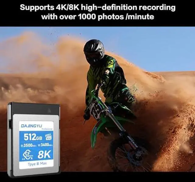 Alt view image 5 of 5 - 512GB CFexpress Type B 4.0 Memory Cards 3500MB/s Write&3400MB/s Read for 8K RAW Photo and Video Recording VPG400 Compatible with Nikon R5/R5C/Z8/Z9 Canon Cameras