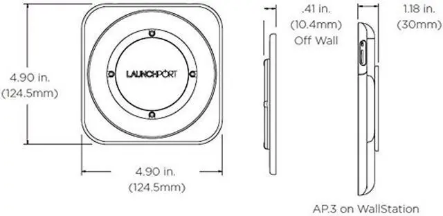 Alt view image 4 of 4 - IPORT Launch (LaunchPort) WallStation iPad Mount - Compatible with All Launch Cases - Black