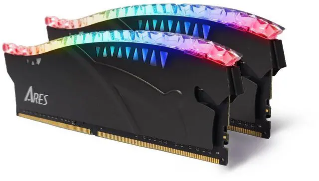 Main image of DATO 32GB DDR4 RAM, 16GBx2, Memory with RGB Heatsink 3200MHz CL16 1.35V XMP PC4-25600 288 Pin Non-ECC UDIMM Desktop Memory Module for Gaming, ARES Armor Lite, Black