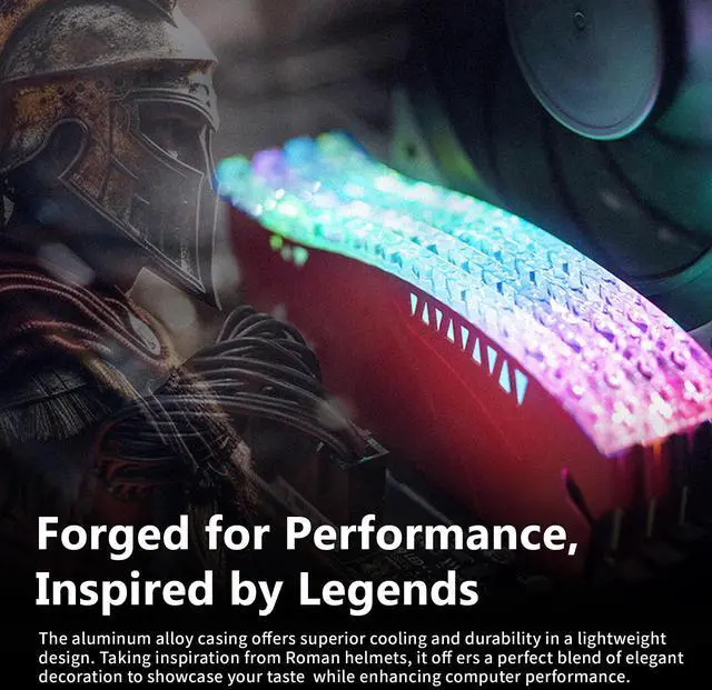 Alt view image 4 of 5 - DATO 32GB DDR4 RAM, 16GBx2, Memory with RGB Heatsink 3200MHz CL16 1.35V XMP PC4-25600 288 Pin Non-ECC UDIMM Desktop Memory Module for Gaming, ARES Armor Lite, Black