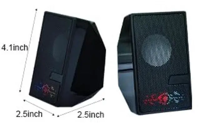Alt view image 2 of 5 - DANFI AUDIO DF Computer Speakers, D7 Desktop Speakers Small with Dynamic Stereo Sound, USB Powered Desktop PC Laptop Speakers with Volume Control Black (BK)