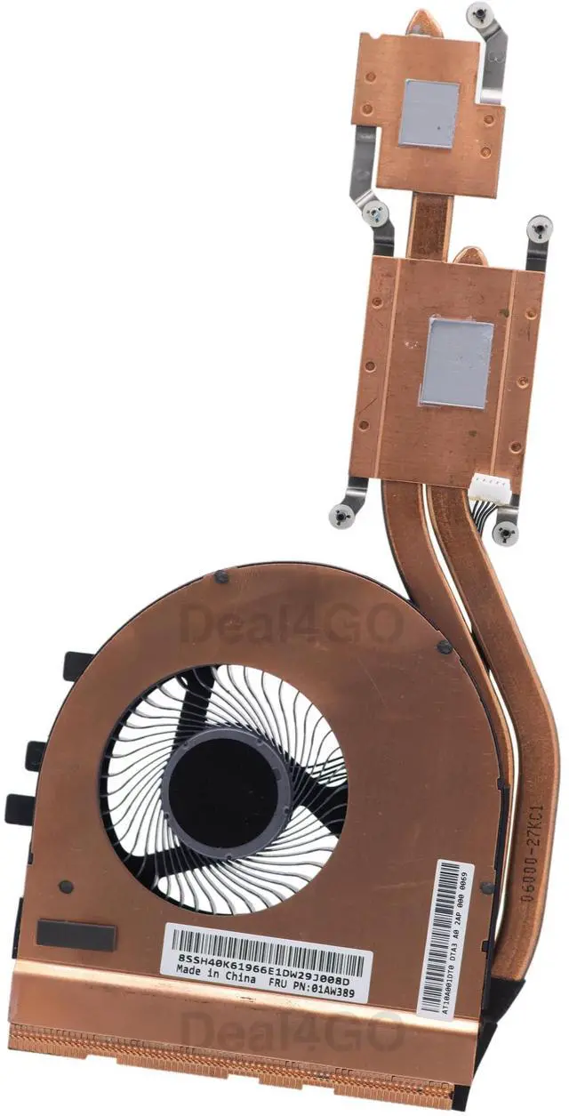 Alt view image 2 of 5 - Deal4GO CPU Cooling Fan & Heatsink Thermal Module 01AW389 01AW390 Replacement for Lenovo ThinkPad T460P T470P (DIS)
