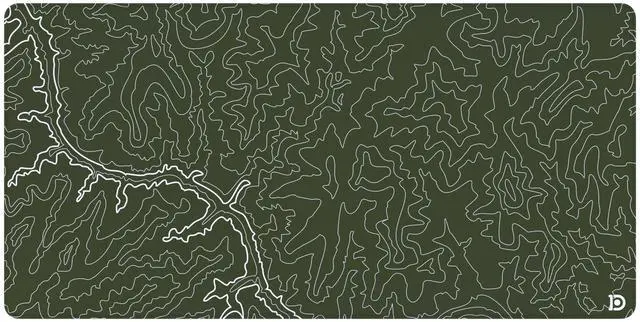 Main image of Deskr Olive Topograph Canyon Deskpad Full XXL Gaming Desk Mat Gamer Desk Pad with Stitched Edges 5mm Thick Non-Slip Water-Resistant Rubber Laptop Computer Mousepad for Office & Home - 47 x 24 in