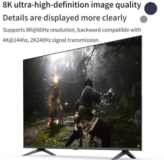 Alt view image 5 of 5 - 8K DP KVM Switch 1 Monitors 2 Computers, DP 1.4 Support 8K60Hz 4K144Hz 2K175Hz,2Port Displayport KVM Switch with 4 USB 3.0 Ports,Share Keyboard Mouse Printer,with 2 DP Cables, 2 USB A to B Cables