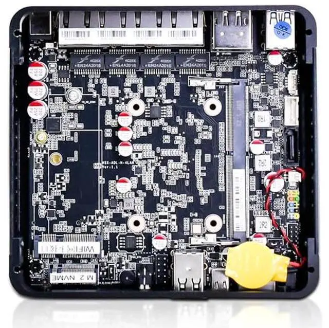 Alt view image 4 of 5 - 4 Lan i226 2.5G Firewall Micro Appliance, Fanless Firewall Mini PC Alder Lake-N N100, HDMI, DP, 4xUSB, COM RJ45, Server PC, AES-NI VPN Router Support pfsense Openwrt, Wifi Slot, 8GB DDR4 256GB NVMe