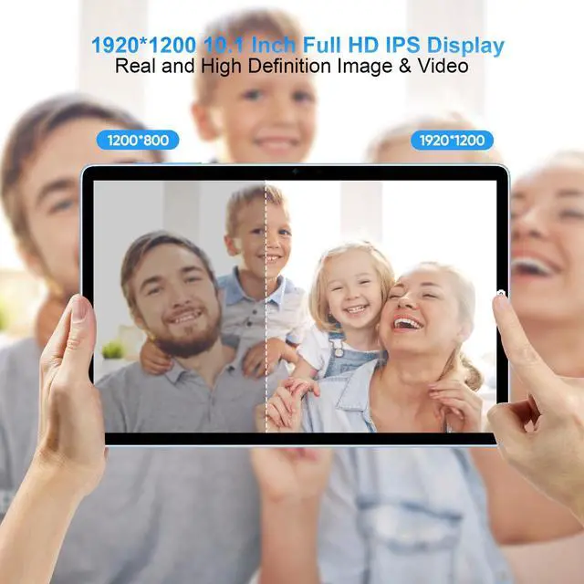 Alt view image 5 of 5 - FancyFish 2025 New 10.1 inch Android Tablet, MT8183 Octa-Core CPU, 12(6+6) GB RAM+128GB ROM+1TB Expandable Computer Tablets PC, 1920 * 1200 FHD IPS Screen, 5+13MP Dual Camera, GMS Certified Tab Blue
