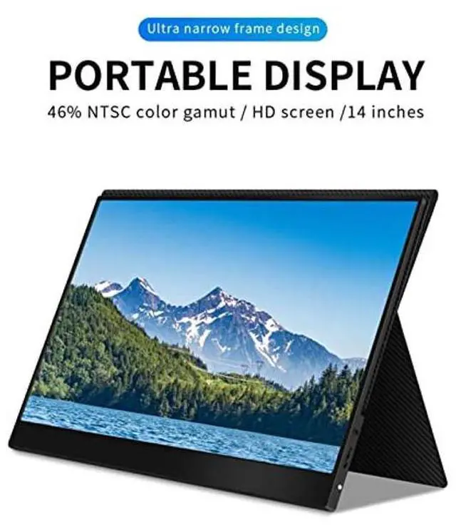 Alt view image 2 of 5 - Focket Portable Monitor, 14in Ultra Slim Portable Laptop Monitor FHD 1080P External Display with Speakers, Computer Display Second Screen for Laptop, PC Phone (US Plug)