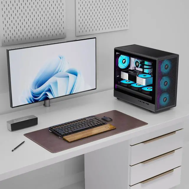 Alt view image 5 of 5 - FOIFKIN X01 PC Case - Preinstalled 3 ARGB PWM Fans, MicroATX Gaming PC Case, Top Support 360mm Cooler with Type-C, Square Mesh Design, Removable Glass Side Panel, Black, FOIFKIN