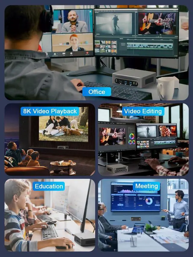 Alt view image 5 of 5 - HYSTOU Mini PC I7 Computer: Core I7 1360P 32GB Ram DDR5 512GB NVMe SSD Win 11 Pro Mini Gaming PC for Home Server Business