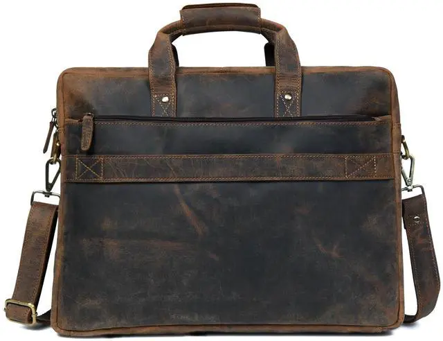 Alt view image 5 of 5 - HULSH Genuine Leather briefcases for men 17 inches computer bag for mens | Laptop bag, Work bag, Satchel for Business and Office (Dark Brown)