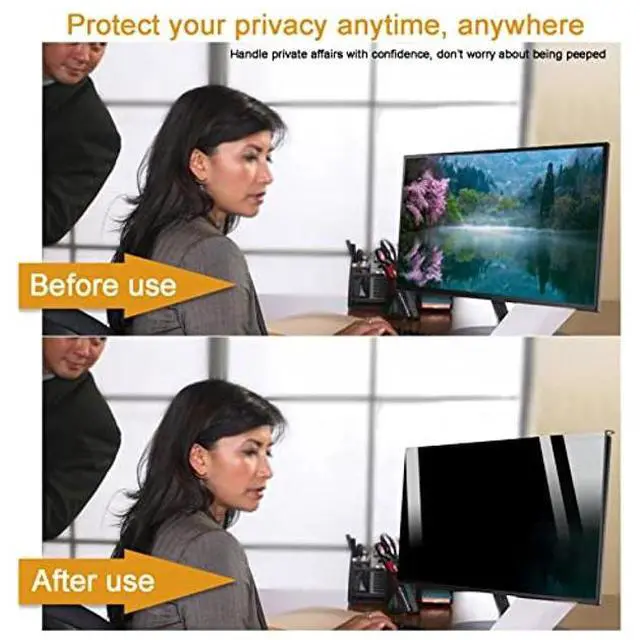 Alt view image 3 of 5 - JCSKY 32 Inch Privacy Screen Filter, Hanging Computer Privacy Screen Film Anti-Blue Light Screen Protector, for 16:9 Desktop PC Monitor, 32 Inch(730440mm)