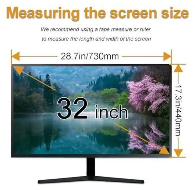 Alt view image 5 of 5 - JCSKY 32 Inch Privacy Screen Filter, Hanging Computer Privacy Screen Film Anti-Blue Light Screen Protector, for 16:9 Desktop PC Monitor, 32 Inch(730440mm)
