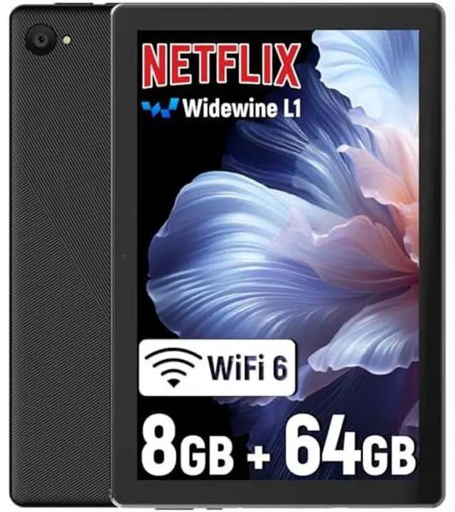 Main image of Jeazans Latest 2024 Android Tablet, 10.1 inch Tablets with 1280 * 800 IPS HD Touchscreen, Octa-Core Processor, 8GB RAM 64GB ROM, 1TB TF Card Expandable, Widevine L1, Face ID, Wi-Fi 6, Fast Charging