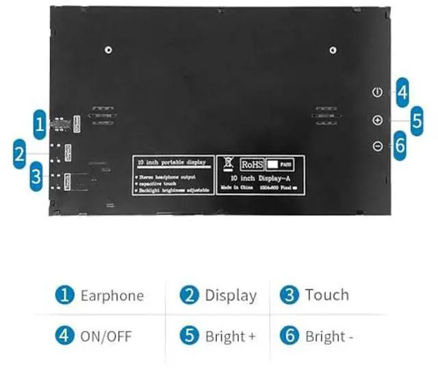 Alt view image 3 of 5 - JniTyOpt 10.1inch HD Display Micro-USB Portable Monitor 1024 * 600 IPS All View Screen