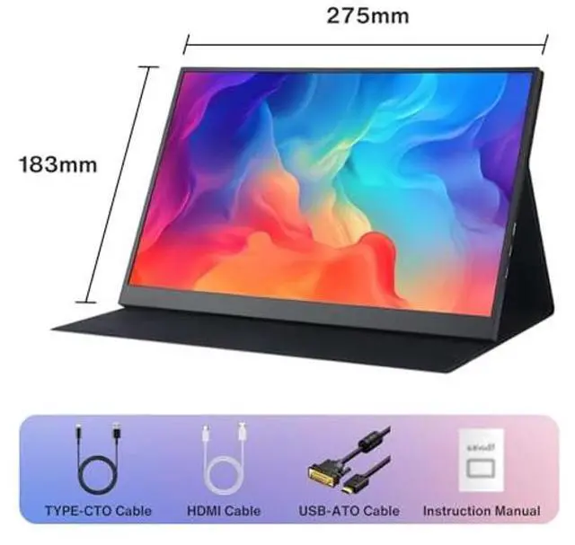 Alt view image 2 of 4 - JYXCN Laptop Screen Extender 14 inch, 1080P IPS Touch Monitor for Laptop with Protect Cover, Type-C/HDMI/USB-A Plug & Play Suitable for Mac, Wins, Android, Dex (14'' 1080P)