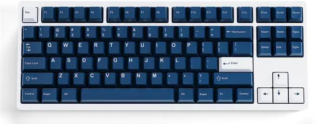 Alt view image 5 of 5 - kfaPBT White on Navy Keycap Set for Mechanical Keyboard, 152 Keys Set Custom Keycap Set, Cherry Profile, Compatiable with 100%, 75%, 65%, 60% Keyboards