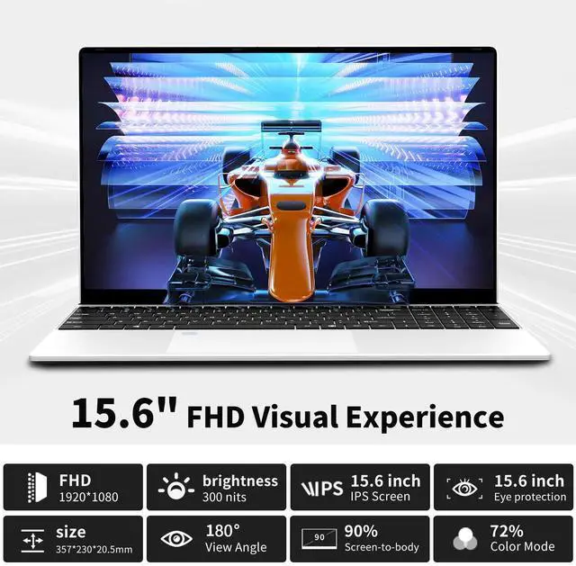 Alt view image 2 of 5 - Gaming Laptop N5095, 15.6 Inch Laptop Computer, Laptops 24GB RAM 1TB SSD,Laptop Gamer 180 Angle Opening, Fingerprint Unlock Backlit Keyboard 1920X1080 FHD IPS Mini-HDMI WiFi5 For Student Business Work