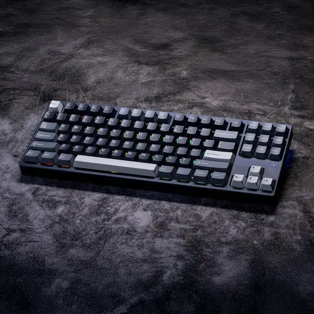 Alt view image 3 of 5 - KEEBMONKEY WOBKEY Crush 80 Reboot CNC Aluminum 5-Second Quick-Release Triple-Mode Connectivity Mechanical Keyboard with Superior Acoustics (Pro Navy)