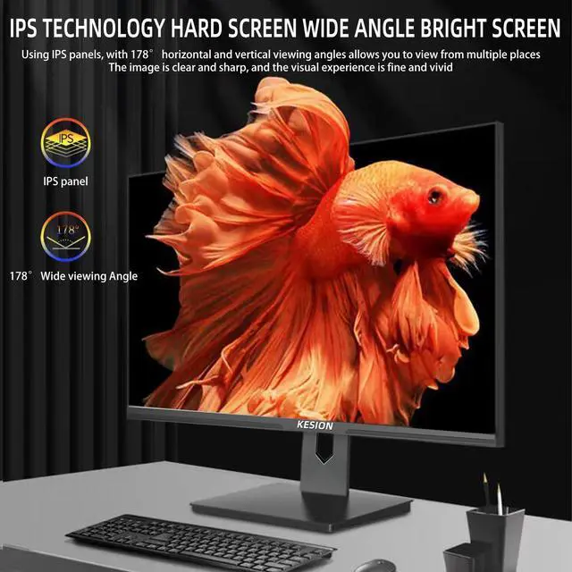 Alt view image 5 of 5 - KESION 24 inch IPS Computer Monitor, FHD1080P 75HZ, HDMI and VGA inputs, 97% sRGB Color gamut Coverage, VESA 75 x 75mm Compatibility, Office Gaming and Home Computer Screens (Black)