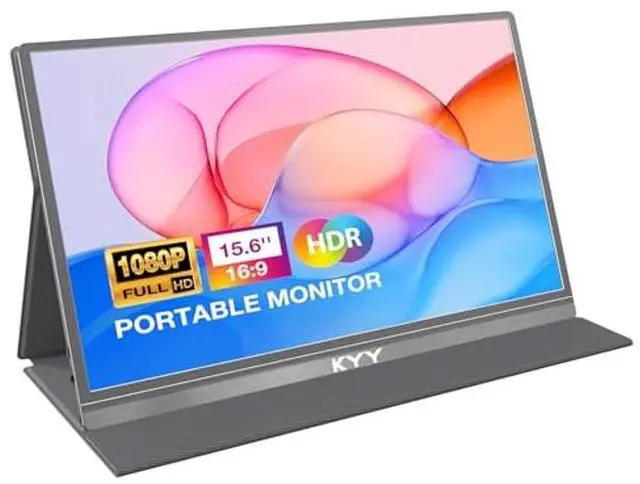Main image of KYY Portable Monitor 15.6inch FHD 1080P Laptop Monitor USB C HDMI Ultra-Slim IPS Display w/Smart Cover & Speakers