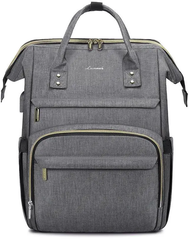 Main image of LOVEVOOK Laptop Backpack for Women,18 Inch Professional Womens Travel Backpack Purse Computer Laptop Bag Nurse Teacher Backpack,Waterproof College Work Bags Carry on Back Pack with USB Port,Grey