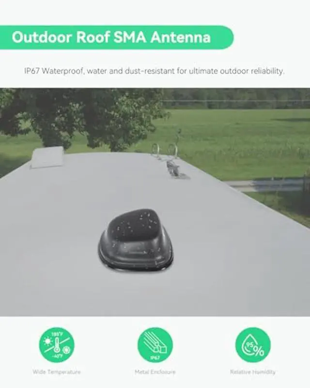 Alt view image 3 of 5 - LINOVISION 5G LTE MIMO Combo 7-in-1 Antenna, 4X 5G LTE, 1x GNSS, 2X Wi-Fi, Outdoor Roof SMA Antenna with 10ft Cable, Works with Teltonika RUTM50, RUTX50, TRB500, RUTC50 (PR1KC640)