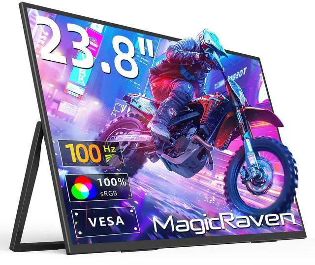 Main image of MAGICRAVEN 23.8" Portable Monitor, 1080P 100Hz VESA Large Laptop Screen, USB C/HDMI Second Display with Speakers, Laptop Screen Extender for Windows/Mac/Android/IOS/PS4/Switch/Xbox