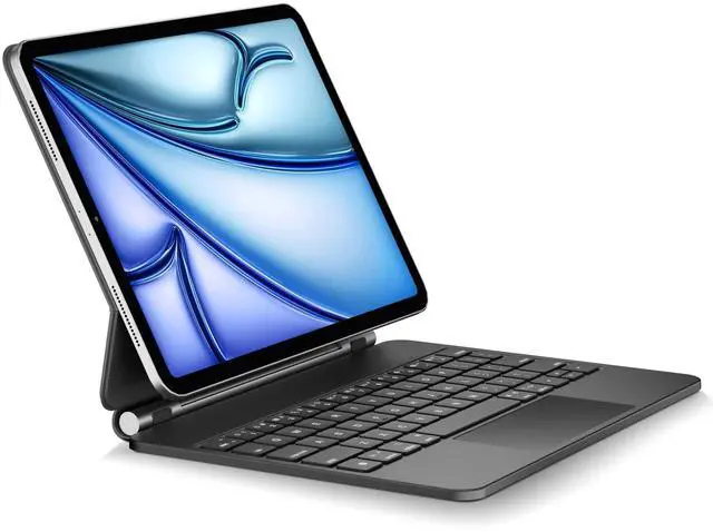 Alt view image 2 of 5 - pekarejue Magic Keyboard Case for iPad Air 11-inch (M3 2025/M2 2024) & iPad Air 5th/4th & iPad Pro 11 (4th-1st Gen): Smart Multi-Touch Trackpad, RGB Backlit, Function Row, Texture Black