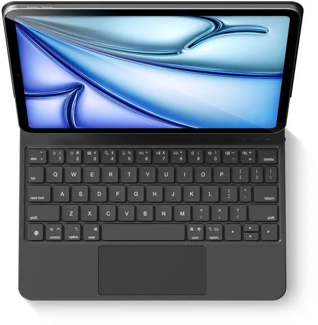 Alt view image 4 of 5 - pekarejue Magic Keyboard Case for iPad Air 11-inch (M3 2025/M2 2024) & iPad Air 5th/4th & iPad Pro 11 (4th-1st Gen): Smart Multi-Touch Trackpad, RGB Backlit, Function Row, Texture Black